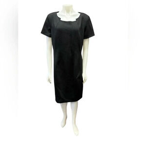 TAHARI Dress Black Short Sleeve Plus Size Midi Size 16
